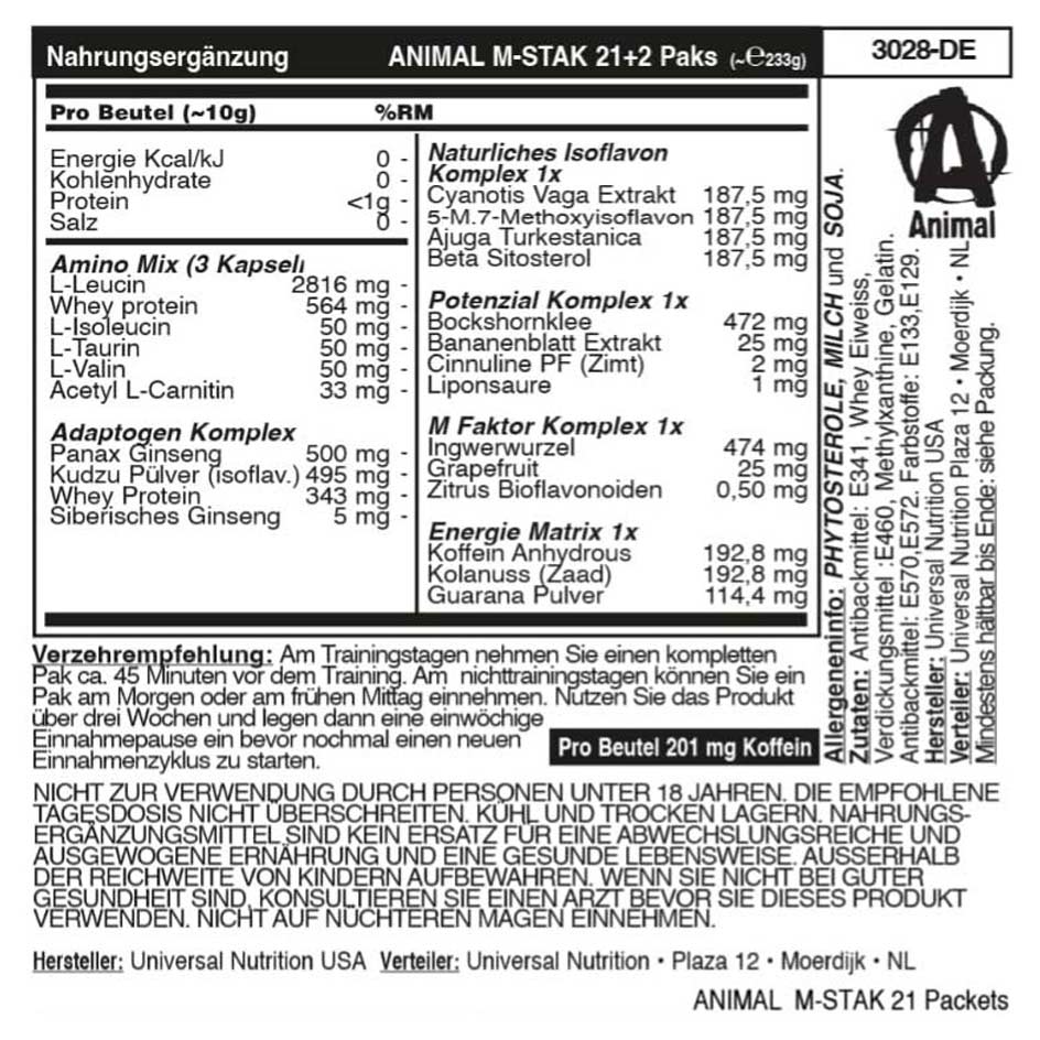 Universal Nutrition Animal M-Stak 21 Packs